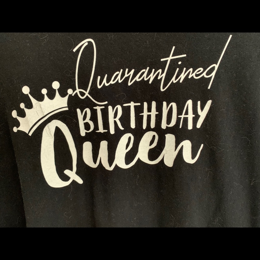 Women’s Black quarantine birthday T-shirt size xl